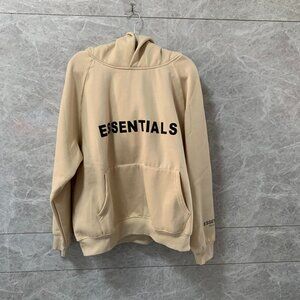 Fear of God white cotton hoodie with black lettering